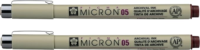 SAKURA PIGMA MICRON 05 FINELINER PEN, 0.45MM LINE WIDTH by SAKURAOFAMERICA