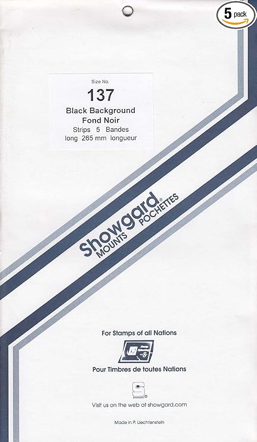 Strip Style Black Stamp Mounts Size 137 by Showgard