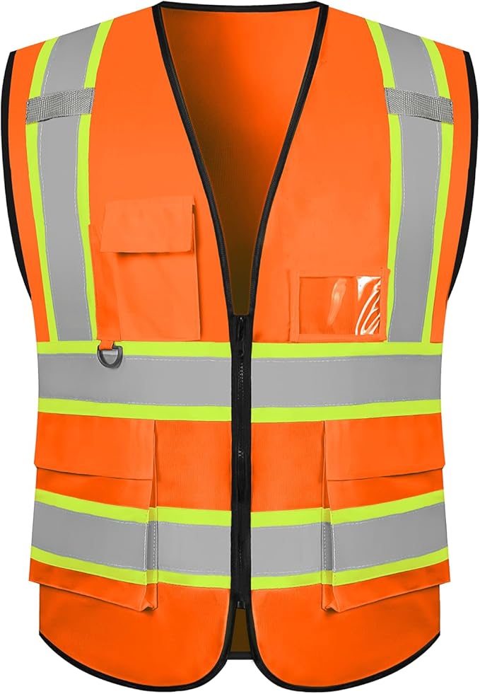 BeautyWill Custom Safety Vest Logo Class 2 High Visibility Reflevtive Vest Outdoor Protective Workwear