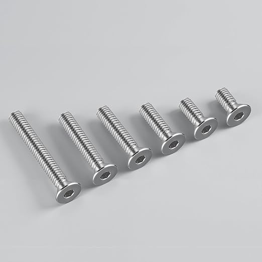 1/4-20 Bolt, 1/4-20 x 3/8 Inch Flat Socket Head Screws 30Pcs, 304 Stainless Steel 18-18 Countersunk Bolts, Full Thread, with Hex Spanner
