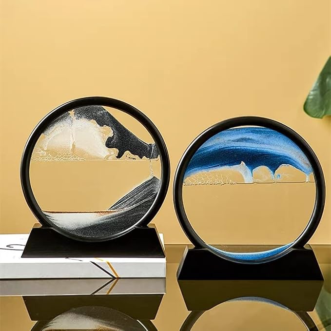 Arthink Moving Sand Art Picture in Motion Round Glass 3D Deep Sea Landscape - Image 6