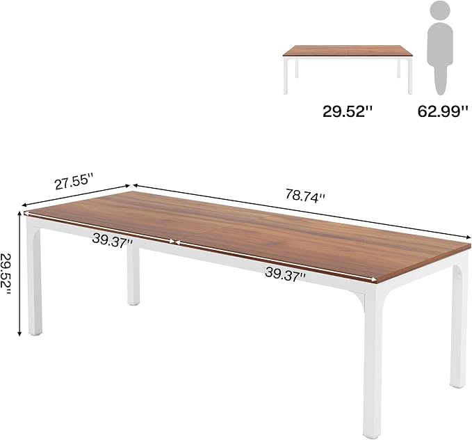 Tribesigns 78.7 Inches Extra Long Computer Desk 2 Person Desk, Double Long Desk - Image 2