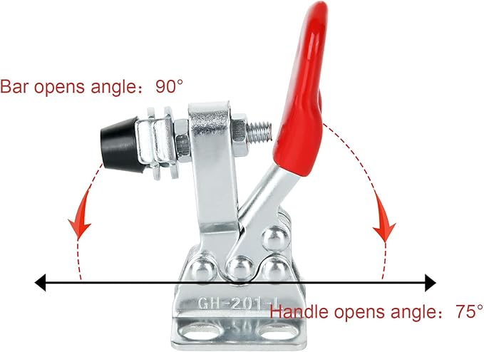 Acrux7 16 Pack Toggle Clamp, Small Toggle Clamps 60lb Holding Capacity 201-L Horizontal Adjustable Toggle Clamp Quick Release Hold Down Clamps for Woodworking, Smoker, Doors, Cabinets, Tool Boxes