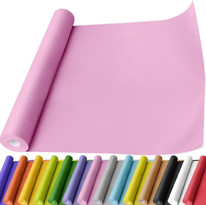 PerkHomy Light Pink Kraft Paper Roll 17.5" x 760" by PerkHomy