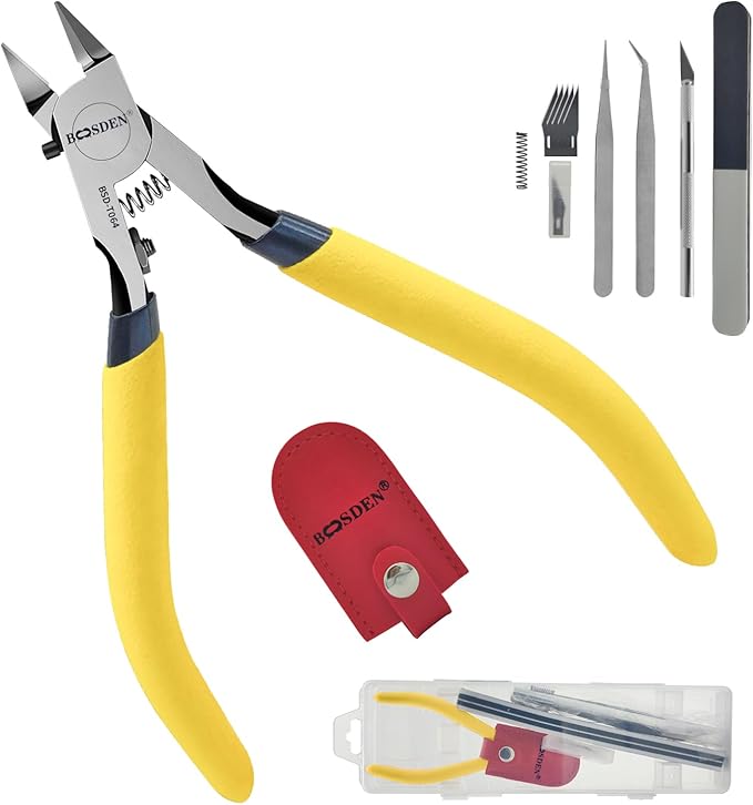 BOOSDEN Model Nippers 9pcs Set, Single Blade Nipper Model Tool Kit, Hobby Clippers for Gundam Gunpla, Thin & Sharp Model Snips, Sprue Cutters for Plastic Models Repairing Building and Fixing