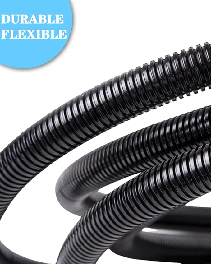 1/4 Inch Wire Loom Split Tubing - 100ft Cord Protector Electric Wires Covers, Automotive Wire Flexible Conduit, Plastic Wire Cover