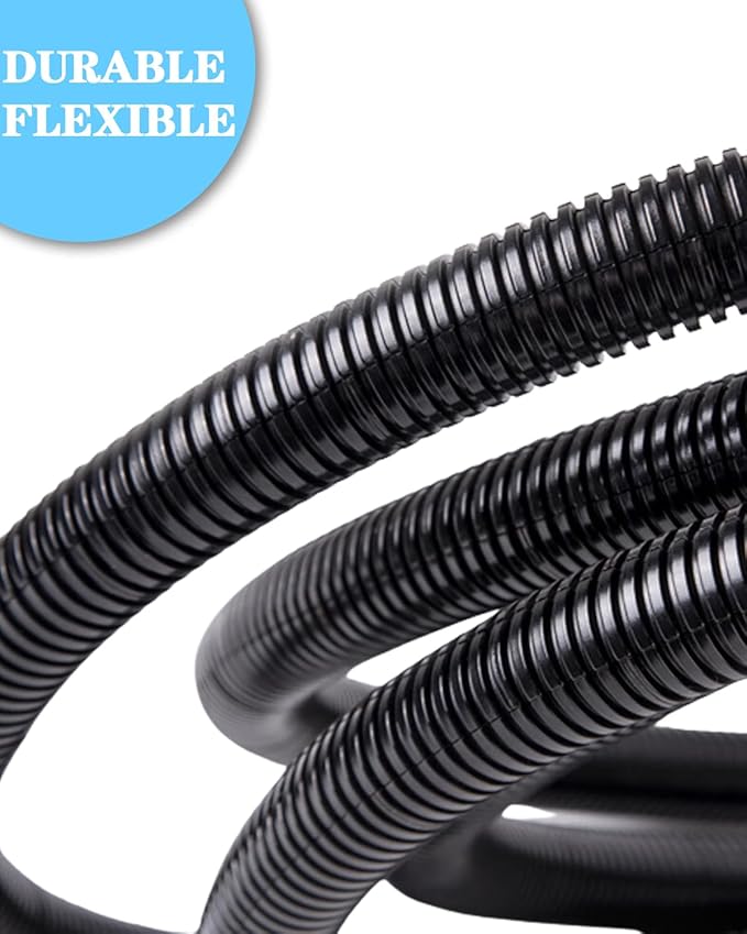 1/4 Inch Wire Loom Split Tubing - 16.5ft Cord Protector Electric Wires Covers, Automotive Wire Flexible Conduit, Plastic Wire Cover