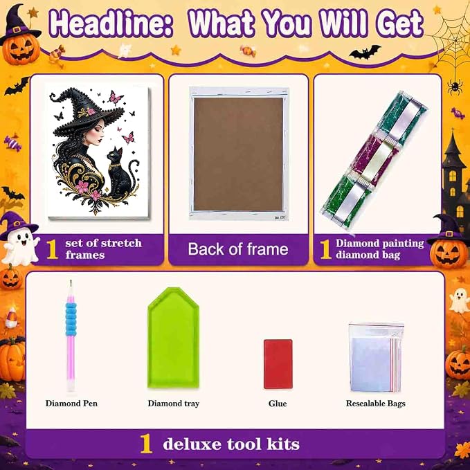 5D Witch Pearl Painting Kits for Adults - Image 4