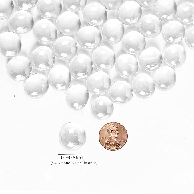 0.5lb Clear Glass Beads for Vases, Glass Pebbles - Image 2