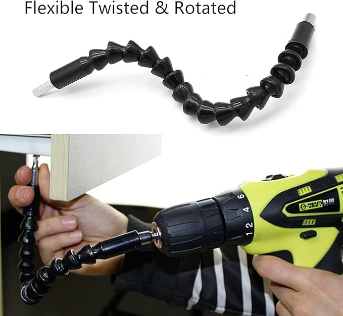 105 Degree Right Angle Drill Adapter, 1/4" Hex Shank Driver Angle Drill Attachment with Multi-function Bend Screwdriver Bit, Angle Driver for Drill, Drill Attachment for Household Work (L+S（BK）+FS)