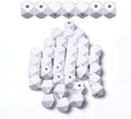 50pcs 15mm White Geometric Wooden Beads, Hole 3mm, Spacer Beading Supplies by woodeni
