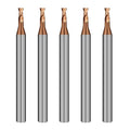 2 Flute 1/16" Carbide Square End Mill 5PCS Micrograin Milling Bits Sets TISIN Coating CNC Router Bit for Steel