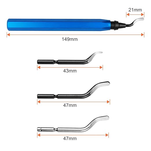 CBTONE 30pcs Metal Deburring Tool Kit, HSS Deburr Blades Set with a Swivel Handle, Rotary Deburring Cutters for Wood, Plastic, Fiberboard, Aluminum, Copper and Steel