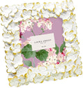 Laura Ashley 4x4 White & Gold Flower Textured Hand-Crafted Resin Picture Frame by Unknown