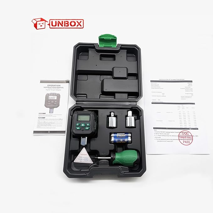 1/2-Inch Drive Digital Torque Adapter, 5-99 ft-lb (6.8-135 Nm), ±2% Accuracy - Electronic Torque Meter Gauge & Checker with Buzzer & LED Alerts for Automotive, Truck, Motorcycle & ATV Repair