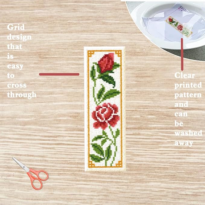 FREEBLOSS 6 Set Cross Stitch Bookmark Kit Cross Stitch Kit Vine Flowers Stamped - Image 3