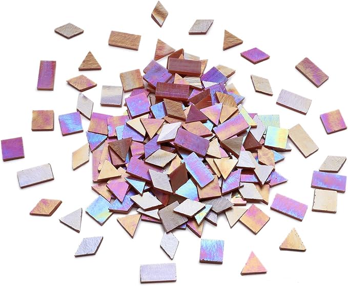 Iridescent Mosaic Glass Tiles 200 Pieces Stained Glass Tile Pieces - Image 6