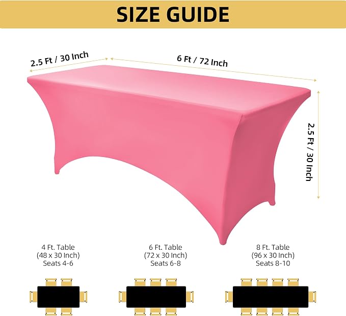 2-Pack 6ft Spandex Table Covers - Image 4