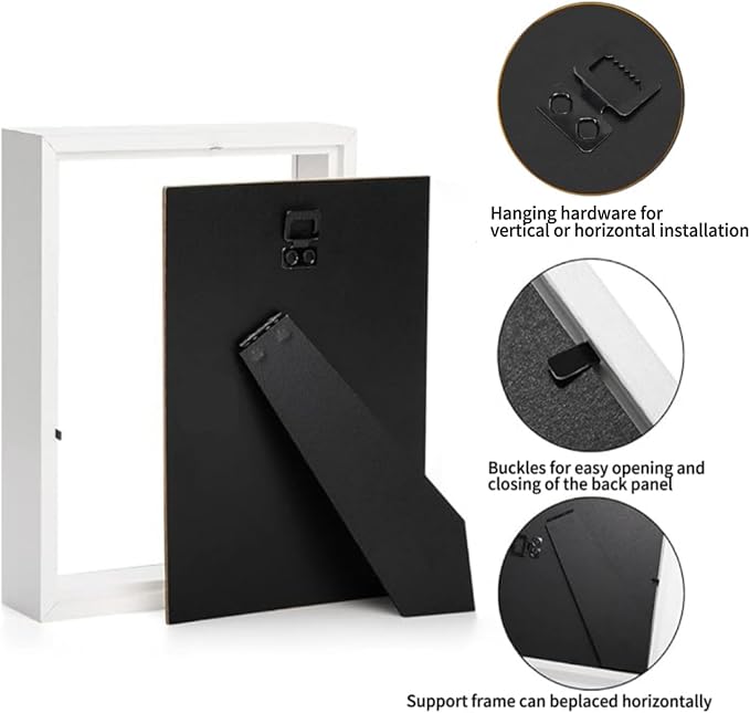 HD Glass Wooden Black Hollow Photo Frame, 4x6 Shadow Box - Image 7