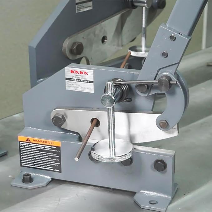 KAKA INDUSTRIAL Manual Metal Cutter Tool, 5 inch HS-5 Compact Plate Shear for Sheet Metal and Bars - Garage Toolbox Size