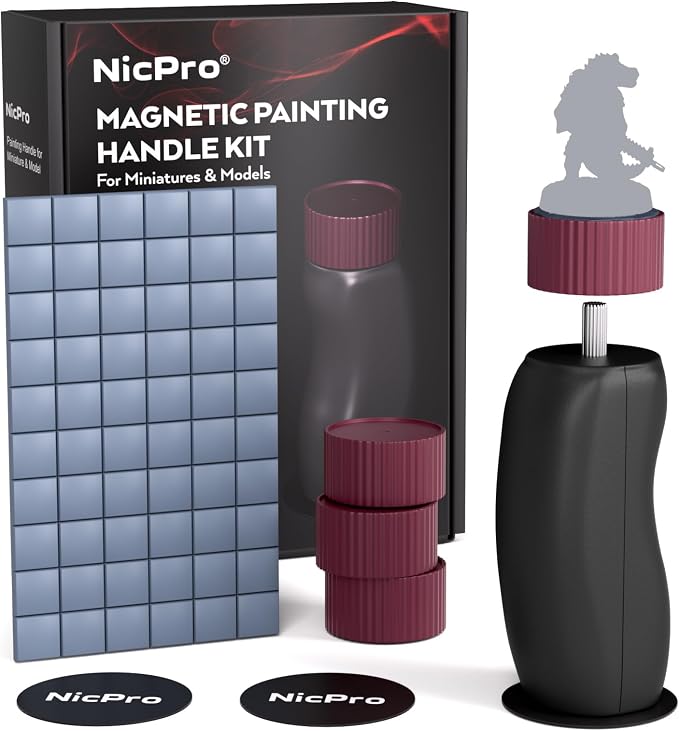 Nicpro Miniature Painting Handle Kit, 360° Rotating Miniature Holder | by Nicpro