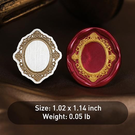 Frame Wax Seal Stamp, 3D Embossed Relief Carving Head and Wood Handle - Image 2