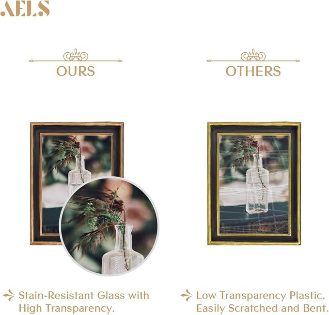 AELS 5x7 Inch Vintage Picture Frame, Elegant Antique Photo Frames - Image 3