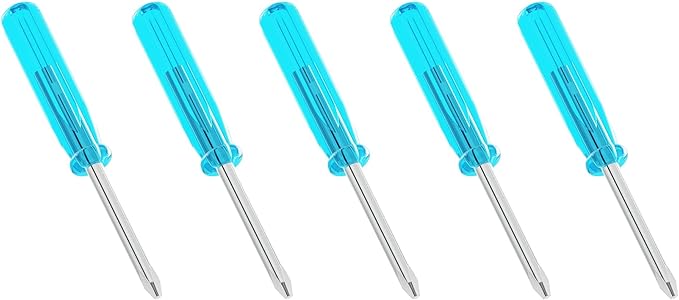 5PCS Mini Phillips Screwdriver, 3mm Cross Head with Blue Non-slip Handle for Small Appliances, 1.77"(45mm) Total Length, Non-magnetic