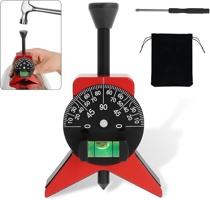 Pipe Center Finder, Pipefitter Tools w/Magnetic Centering Head, 2.75" Y-Type Pipe Fitting Tools w/Adjustable Dial Bubble Protractor to Measure Pipe Diameter from 1-1/2" to 6"