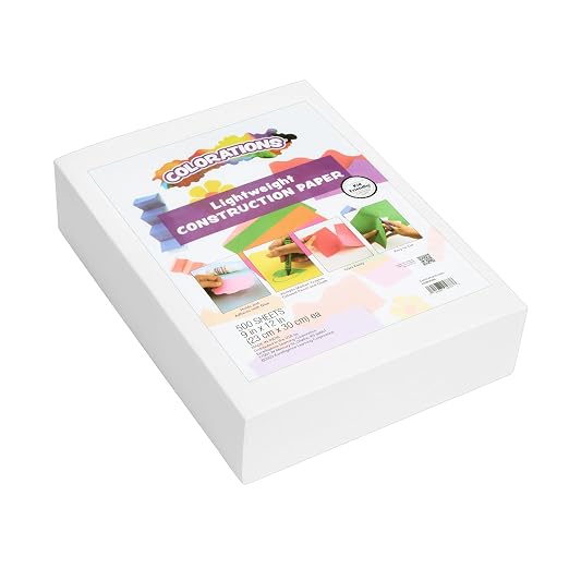 Colorations Off-White Lightweight Construction Paper, 500 Sheets by Colorations