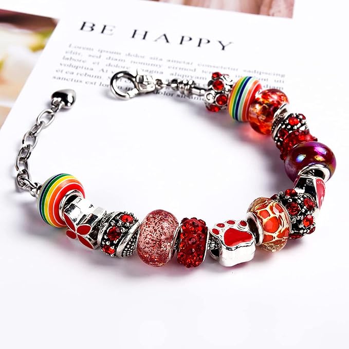 Aipridy European Large Hole Beads, Colorful Glass Charm Beads Set - Image 4