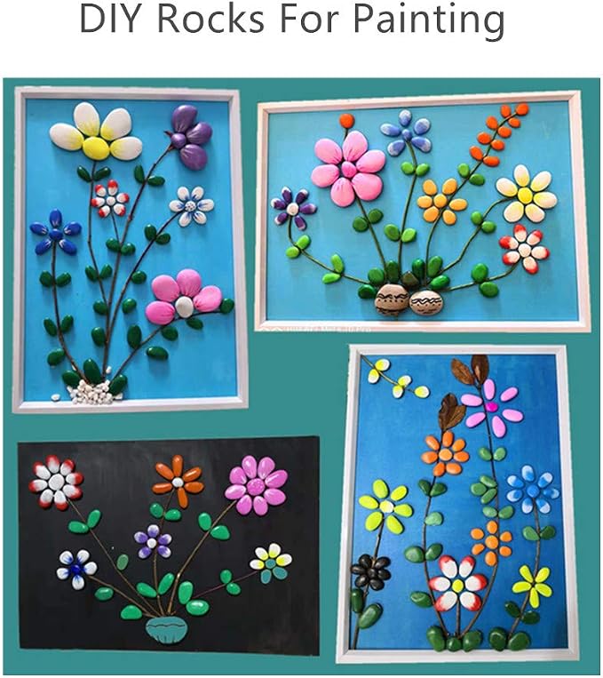 Lifetop 51pcs Tiny Painting Rocks ，DIY Smooth Surface Stones, Arts and Crafts - Image 5