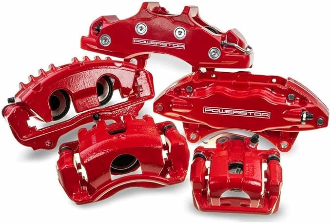 Power Stop Front S1460 Pair of High-Temp Red Powder Coated Calipers For Acura CL, Acura Integra, Acura TL, Acura Vigor, Accord, CR-V, Odyssey, Prelude, Oasis [Model Specific]