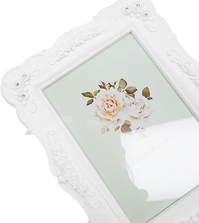 Coshar Rose Flower Design Picture Frame Vintage Photo Frame 5 x 7 Inch | - Image 8