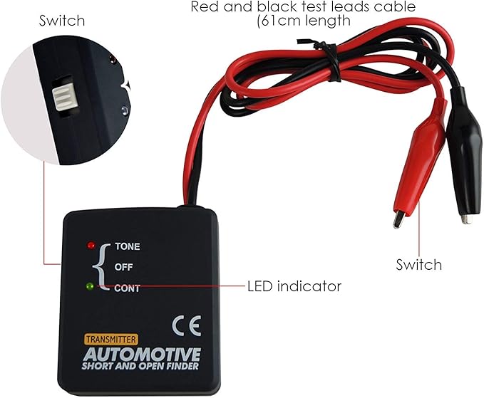 Automotive Circuit Tester, Car Repair Cable Circuit Wire Tracers Analyzer Short Open Finder Fault Tester Electrical Checker Detector Probe DC 6-42V Car Diagnostic Tool