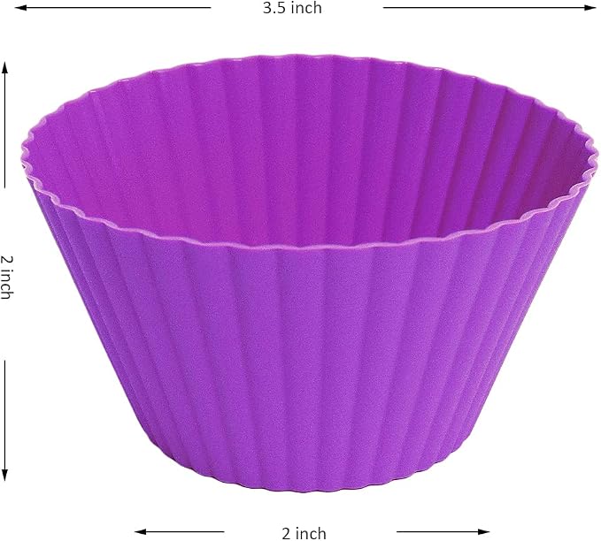 Extra Large Silicone Muffin Cups 24 Pack | Non-stick, - Image 2