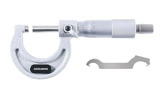 Accusize Industrial Tools 0-25mm by 0.01mm Ultra-Precision Outside Micrometer, EG00-0025