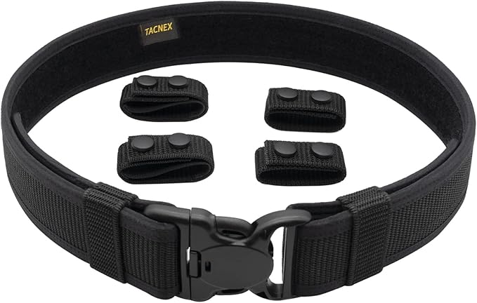 Duty Belt w/ 4 Keepers 2.25" Nylon Stiff Utility Belt Police Correctional Officer Work Patrol Gear Carrier XL