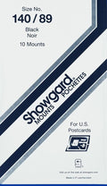 Pre-cut Black Stamp Mounts Size 140/89 by Showgard