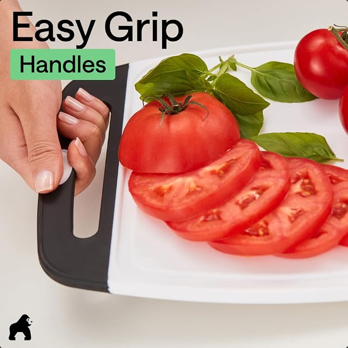 GORILLA GRIP BPA-Free Reversible Kitchen Cutting Board Set of 3, US Designed - Image 8