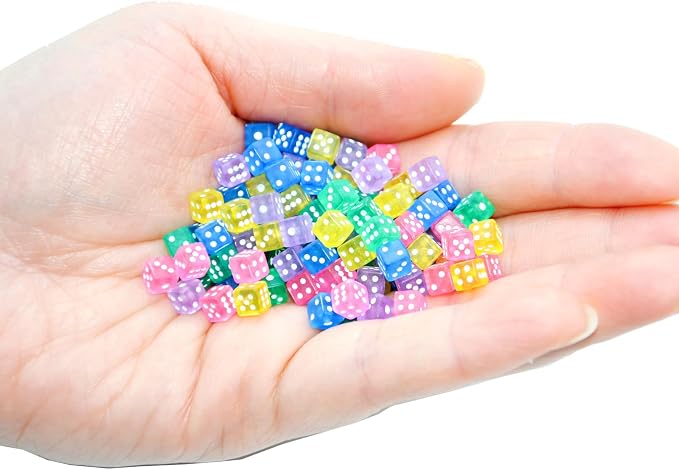 SmartDealsPro 100 Assorted D6 Mini Tiny Dice Game Dot Square Dice by SmartDealsPro