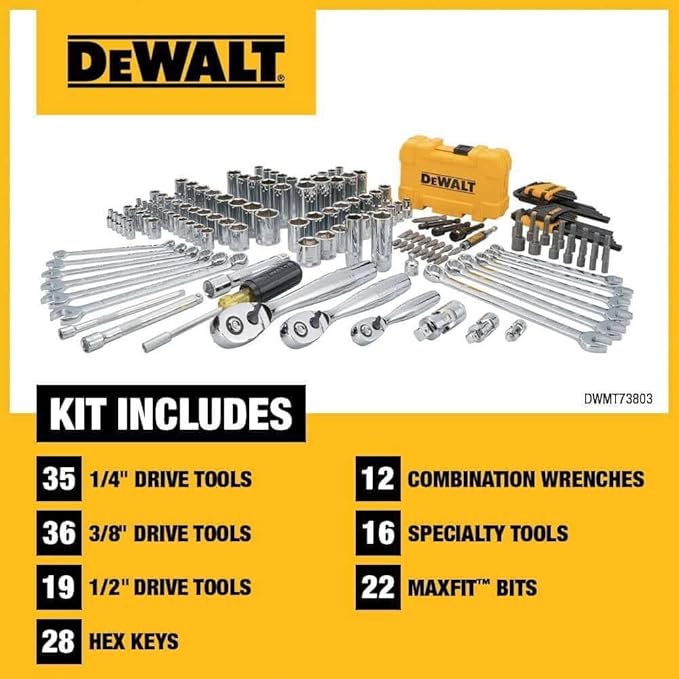 DEWALT Mechanics Tools Kit and Socket Set, 168-Piece (DWMT73803)