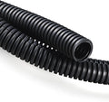 ZhiYo 20FT 1/2” Wire Loom Split Tubing Auto Wire Conduit Flexible Cover | High Temperature Heat Resistant -40F to 257F | Plastic Cover for Electrical Wires & Cables, Black