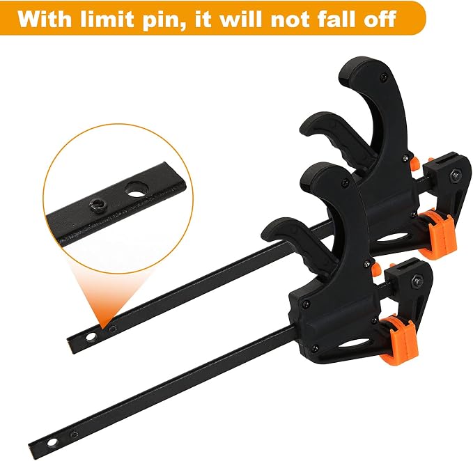 12 Pack 4 Inch Bar Clamps for Woodworking Quick Grip Clamps Trigger Clamp One - Image 5