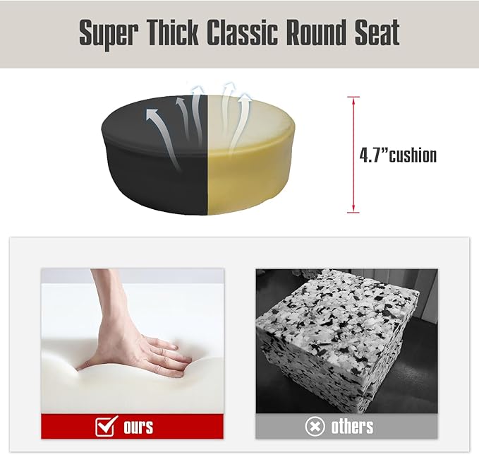 Drafting Chair Big Cushion Rolling Stool with Back, Tall Shop StoolRolling Chair with Footrest for Studio, Workshop, Classroom, Lab, Counter, Home Office (Black)
