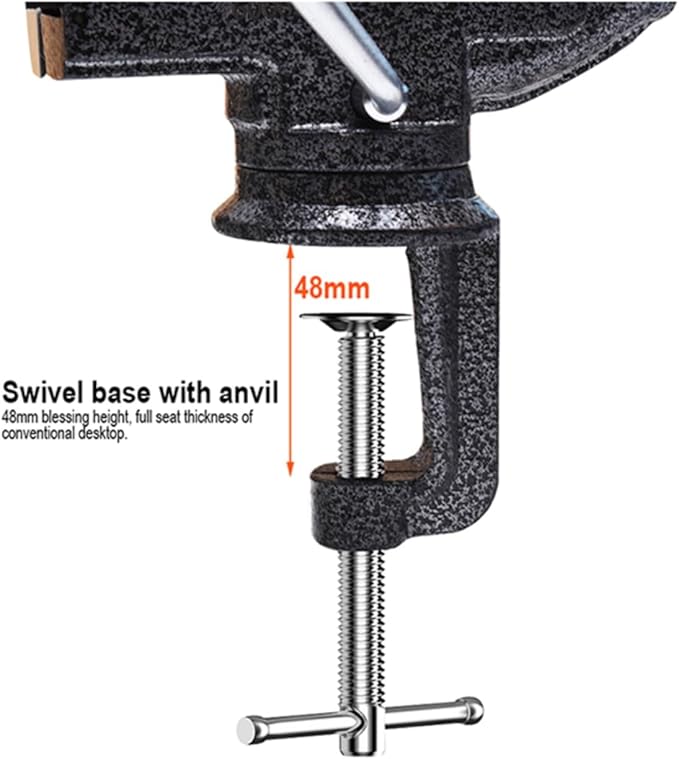 Bench Vise Heavy Duty 2.5 inch Table Clamp On Vise, Bench-Table Vice Clamp with 2-inch Jaw Width and 2 1/2 inch Jaw Opening, Woodworking Workbench Vise with Bolts & Nuts