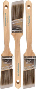 Pro Grade Angled Paint Brushes, 1.5 Inch Paint Brush Set by ProGradeSupplies