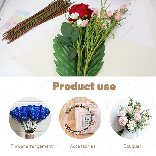 80Pcs Floral Wire, 30cm/11.8in Length 3mm/0.12in Diameter Floral Stems - Image 4