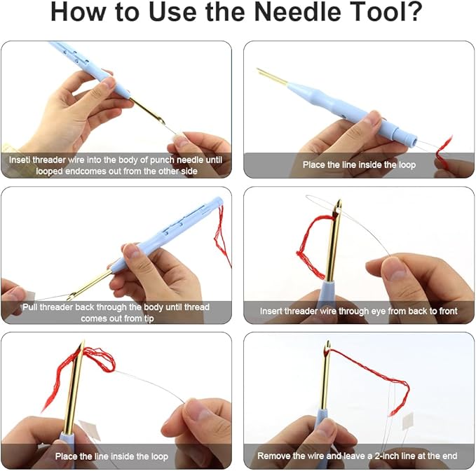 2 Pack Adjustable Embroidery Punch Needle Pen Tool, Felting Threader - Image 5