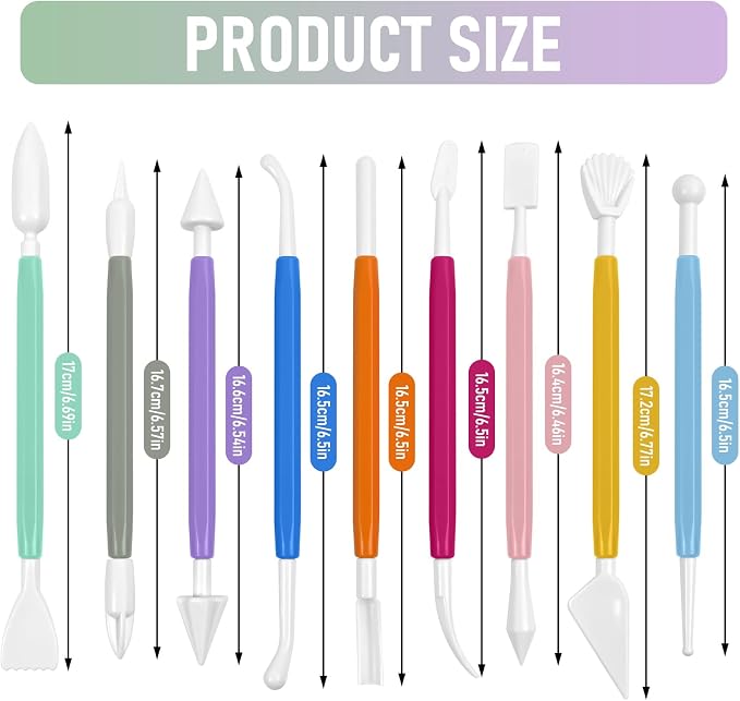 Clay Tools 18PCS Air Dry Clay Double-Ended Tool Kit Plastic Clay Sculpting - Image 2